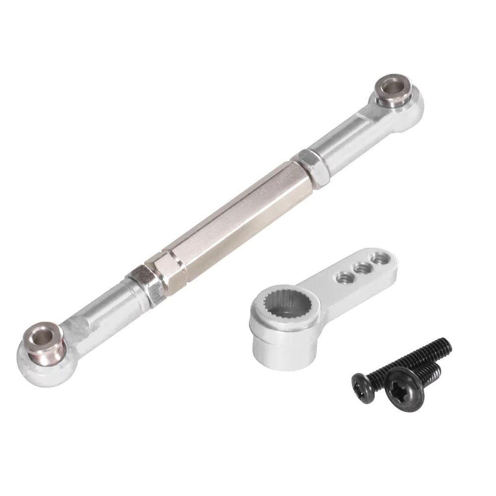 Parts For MJX For HYPER GO H12Y H12Y 1/12 Metal Servo Rod Servo Arm Remote Control Car Parts Upgrade(Silver)