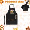 XLSXEXCL Kids Apron and Chef Hat Set, Funny Apron Adjustable Child Aprons Chef in Training Kitchen Aprons for Boys and Girls for Cooking, Baking, Painting, Training (Black) view 2