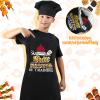 XLSXEXCL Kids Apron and Chef Hat Set, Funny Apron Adjustable Child Aprons Chef in Training Kitchen Aprons for Boys and Girls for Cooking, Baking, Painting, Training (Black) view 4