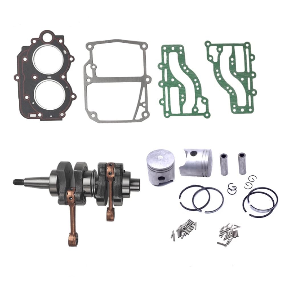 63V Crankshaft Assembly, Piston Set and Gasket for Yamaha 9.9-15HP 2T Outboard Motor