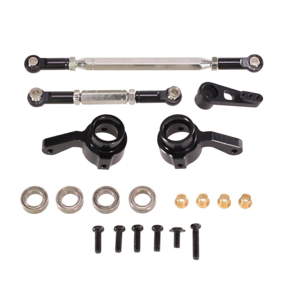 1/12 MN168 MN82 MN78 MN99S D91 D96 Remote Control Car Parts Metal Steering Rod Servo Arm Steering Cup Compatible with RC Car Models(Black)