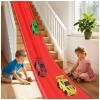 Safotad 15 Ft Flexible Race Track Toy Set, DIY Bendable Dual Lane Race Car Track with Strong Suction Cups, Portable Racing Track for 1:64 Diecast Cars, Easy Install Racetrack for Kids Ages 3+, Red view 1