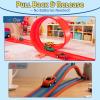 Safotad 15 Ft Flexible Race Track Toy Set, DIY Bendable Dual Lane Race Car Track with Strong Suction Cups, Portable Racing Track for 1:64 Diecast Cars, Easy Install Racetrack for Kids Ages 3+, Red view 4