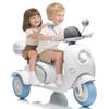 Upgrade 12V 2 Seater Dual Motor Kids Motorcycle, Girls Ride on Toys with Storage Compartments, Slow Start, USB, Bluetooth, Stable 3-Wheel Structure, Ride On Scooter for Kids Aged 3+ (Blue) view 1