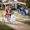 Upgrade 12V 2 Seater Dual Motor Kids Motorcycle, Girls Ride on Toys with Storage Compartments, Slow Start, USB, Bluetooth, Stable 3-Wheel Structure, Ride On Scooter for Kids Aged 3+ (Blue) view 2