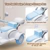 Upgrade 12V 2 Seater Dual Motor Kids Motorcycle, Girls Ride on Toys with Storage Compartments, Slow Start, USB, Bluetooth, Stable 3-Wheel Structure, Ride On Scooter for Kids Aged 3+ (Blue) view 4