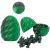 FoxVilla 3D Printed Dragon Egg with Articulated Dragon Inside, Crystal Dragon Fidget Toy, Pink and Blue (Shadow Green) view 1