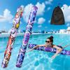 2 Pack Inflatable Swim Pool Noodles, Soft Fabric Covered Large Swim Noodles, Premium Buoyancy for Swimming Floating view 1