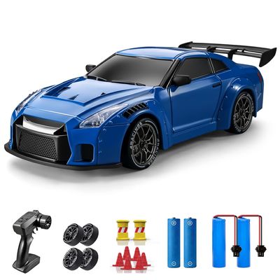 ACAMMZAR RC Drift Car, 1:24 Remote Control Car for Kids, 20KM/H 4WD High Speed RC Cars with Lights, Extra Racing Tires, Vehicle for Adults Boys Girls