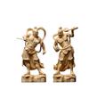 2-Piece Set Kongo Rikishi Nio Statue - 21cm Hand-Carved Wooden Buddha Figurine for Home Protection, Prayer, and Evil Ward Off | Gift Idea for Spiritual Wellness (30cm) view 1