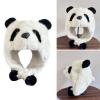 BUBEFSKD Furry Plush Panda Hat For Winter Warm Fleece Headgear Cosplay Party Costume Unisex Trapper For Mountain Climbing Cold Weather Hat view 2