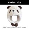 BUBEFSKD Furry Plush Panda Hat For Winter Warm Fleece Headgear Cosplay Party Costume Unisex Trapper For Mountain Climbing Cold Weather Hat view 4