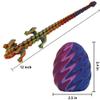 FoxVilla 3D Printed Dragon Egg with Articulated Dragon Inside, Crystal Dragon Fidget Toy, Pink and Blue (Cyber City) view 2