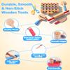 Wooden Dough Tools Kit for Kids, Dough Accessories with Rolling Pins, Pizza Cutter, Safety Scissors & 26 Letter Stamps, Educational Alphabet Learning Toys Gift for Toddlers Ages 36 view 4