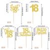 30 Pack 18th Birthday Cupcake Toppers Glitter Eighteen Cheers to 18 Cupcake Picks Hello 18 Cake Decorations for Happy 18th Birthday Anniversary Party Supplies Gold view 2