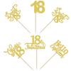 30 Pack 18th Birthday Cupcake Toppers Glitter Eighteen Cheers to 18 Cupcake Picks Hello 18 Cake Decorations for Happy 18th Birthday Anniversary Party Supplies Gold view 3