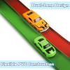 Flex Tracks 15 Ft Starter Set, Flexible Race Track for Kids 3+ with Strong Suction Cups, Flexible Car Track Race Car Ramp Track Compatible with 1/64 Diecast Cars, Portable Rolls Up Race Tracks view 2