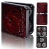 7-in-1 DND Pocket Spinner Dice Set, Foldable Flip Dice with Delicate Dragon Iron Box, Compact Dice Set for DND Role-Playing Games Fans (Red) view 1