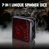 7-in-1 DND Pocket Spinner Dice Set, Foldable Flip Dice with Delicate Dragon Iron Box, Compact Dice Set for DND Role-Playing Games Fans (Red) view 3