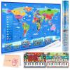 Interactive World Map for Kids Ages 5-12 with Talking Pen | Educational Geography Toy with Piano Music Card & Recordable Greeting Card | Gift for Christmas & Birthdays view 1