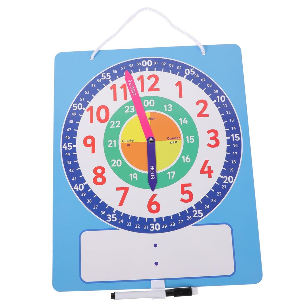 WHAMVOX Writable Dry Erase Clock for Teaching Management with Analog Clock and Large Erasable Surface and Home Practice