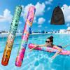 2 Pack Inflatable Swim Pool Noodles, Soft Fabric Covered Large Swim Noodles, Premium Buoyancy for Swimming Floating view 1