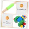 LALADEFIEE Wooden Push Walker Cart for Cartoon Animal Design Smooth Surface Supports Walking Development and Grip Strength Safe for Months Boys view 3