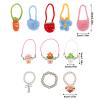 11pcs 7in Desk Goose Outfits, Mini Desktop Porch Goose Decor Accessories with Plant Flower Butterfly Bag Heart Bow Necklaces Collar Chain Fun Clothes Costume Set for Magnetic Table Geese Statues view 2