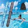 2 Pack Inflatable Swim Pool Noodles, Soft Fabric Covered Large Swim Noodles, Premium Buoyancy for Swimming Floating view 1