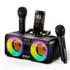 SDRD 217 Bluetooth Karaoke Machine for Adult Kid with Storage and Charging Station, Powerful Karaoke System, 12H Playtime, Rechargeable Wirless Microphone, Support USB/AUX Indoor Outdoor view 1