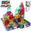 56PCS Mini Magnetic Tiles, Portable Magnetic Toys Travel Set, Construction STEM Learning and Playing Toys for Kids, Montessori Toy for Preschool3+ Year Old Boys Girls Birthday Gifts view 3