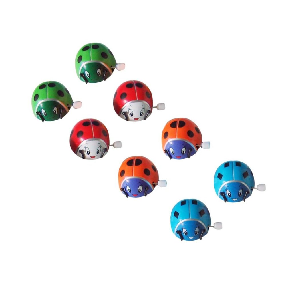 COOLHIYA 12pcs Wind-up Ladybird Lightweight Cartoon Animal Clockwork Crawling for Educational Bug Models Random Color