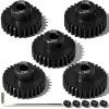 5Pcs 0.8M Hardened Steel Pinion Gear Set 5mm Shaft 26T 27T 28T 29T 30T Motor Pinion Gear with M4 Screw and Hex Key, for Arrma HPI Kyosho Losi Axial Traxxas Tamiya 1/10 RC Car and 540/550 Motors view 1