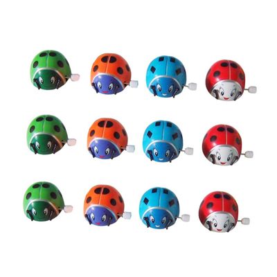 WHAMVOX 12pcs Wind-up Ladybird Lightweight Clockwork Animal Crawling for Educational Plastic Random Color