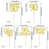 30 Pack 90th Birthday Cupcake Toppers Glitter Ninety Cheers to 90 Cupcake Picks Hello 90 Cake Decorations for Happy 90th Birthday Anniversary Party Supplies Gold view 2