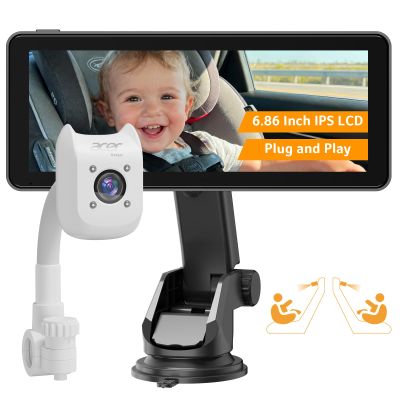 acer Gadget Baby Car Camera Rear Facing -1080P Car Seat Camera with 940nm Night Vision, 360 Rotating Carseat Mirror, Easy Install, Wide HD View for Infant Safety & Peace of Mind