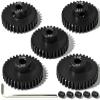 5Pcs 0.8M Hardened Steel Pinion Gear Set 5mm Shaft 31T 32T 33T 34T 35T Motor Pinion Gear with M4 Screw and Hex Key, for Arrma HPI Kyosho Losi Axial Traxxas Tamiya 1/10 RC Car and 540/550 Motors view 1