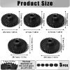 5Pcs 0.8M Hardened Steel Pinion Gear Set 5mm Shaft 31T 32T 33T 34T 35T Motor Pinion Gear with M4 Screw and Hex Key, for Arrma HPI Kyosho Losi Axial Traxxas Tamiya 1/10 RC Car and 540/550 Motors view 2