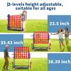 Giant 4 in a Row Game,Adjustable Height 4-to-Score Giant Game Set with Carrying Bag and Mesh Pocket, 4-in-1 Play Design with Golf, Mini Basketball & Ring Toss, Giant Connect 4 for Outdoor & Indoor view 3