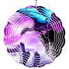 RWUTYTIUL Purple Mountain Dragon Fall Hanging Wind Spinners, 3D Wavy Line Pattern Design Wind Catchers & Spinners Outdoor Sculptures 7.87 Inch Holidays Birthday Gift for Lady Mother Wife Grandma view 1