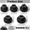 5Pcs 32P Hardened Steel Pinion Gear Set 5mm Shaft 21T 22T 23T 24T 25T Motor Pinion Gear with M4 Screw and Hex Key, for Arrma HPI Kyosho Losi Axial Traxxas Tamiya 1/10 RC Car and 540/550 Motors view 2