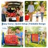 PeakPursuit Giant 4-in-1 Connect Game Set | Jumbo 4 to Score Game with Basketball, Golf & Ring Toss | 3-Level Adjustable Height Outdoor Yard Game for Kids & Family Gatherings, Outdoor & Indoor view 3