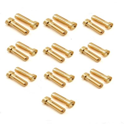 RC Hobby 5/10/20 Pcs Gold Plated 5.0mm 18mm Round Bullet Low Profile Male Female Connector Plug for RC Lipo Batteries Charger(20pcs 5.0mm 18mm)