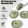 4Pcs 48P Aluminum Alloy Pinion Gear Set 3.175mm 38T 39T 40T 41T Motor Pinion Gear W M4 Screw and Hex Key, Fit 3.175mm (1/8-Inch) Shaft, for Arrma HPI Kyosho Losi Axial Traxxas Tamiya 1/10 RC Car view 3
