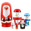 Ulxkmt 6pcs/Set Santa Claus Nesting Dolls Russian Nesting Dolls Handmade Wooden Christmas Nesting Dolls Stacking Nesting Dolls view 1
