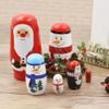 Ulxkmt 6pcs/Set Santa Claus Nesting Dolls Russian Nesting Dolls Handmade Wooden Christmas Nesting Dolls Stacking Nesting Dolls view 3