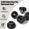 5Pcs 0.8M Hardened Steel Pinion Gear Set 5mm Shaft 21T 22T 23T 24T 25T Motor Pinion Gear with M4 Screw and Hex Key, for Arrma HPI Kyosho Losi Axial Traxxas Tamiya 1/10 RC Car and 540/550 Motors view 3