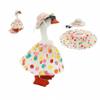 Desk Goose Outfits 7 Inch Clothes Summer Dresswith Pink Bow and Hat, Magnetic Desktop Goose Key Holder Birthday Party Dress for Mini Porch Goose Decorative view 1