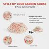 Desk Goose Outfits 7 Inch Clothes Summer Dresswith Pink Bow and Hat, Magnetic Desktop Goose Key Holder Birthday Party Dress for Mini Porch Goose Decorative view 3