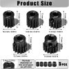5Pcs 0.8M Hardened Steel Pinion Gear Set 5mm Shaft 11T 12T 13T 14T 15T Motor Pinion Gear with M4 Screw and Hex Key, for Arrma HPI Kyosho Losi Axial Traxxas Tamiya 1/10 RC Car and 540/550 Motors view 2